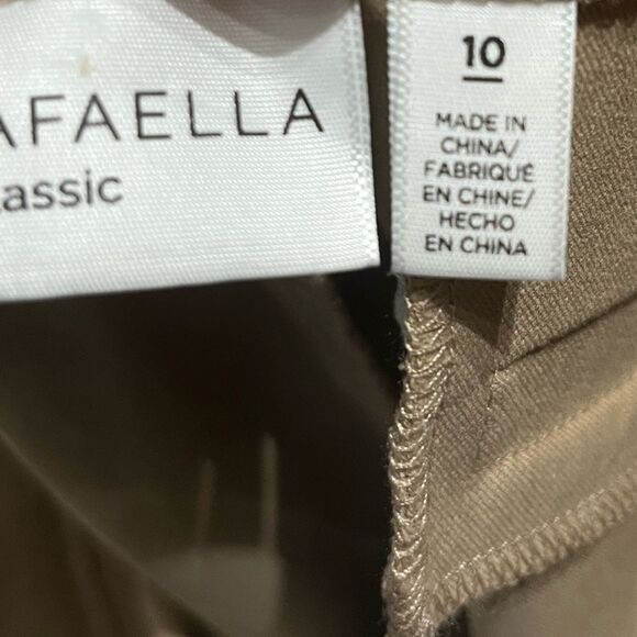 Rafaella Classic Cropped Tan Pants With Scallop Hem, Size 10, NWT - Picture 9 of 10